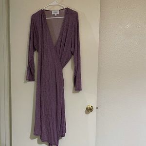 Purple patterned wrap dress